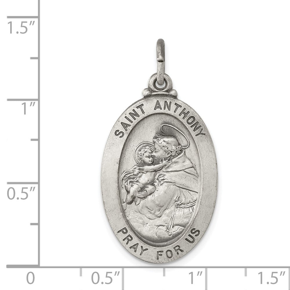 Sterlingsilber Antikisiert Saint Anthony Medaille