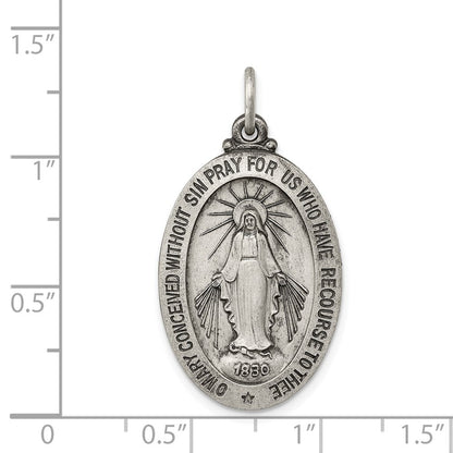 Sterlingsilber Antikisiert Wundertätig Medaille
