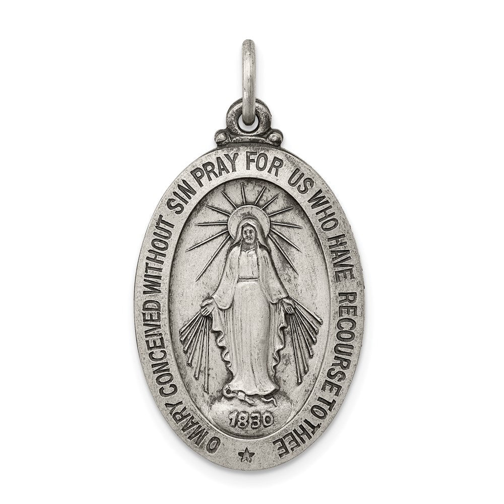 Sterlingsilber Antikisiert Wundertätig Medaille