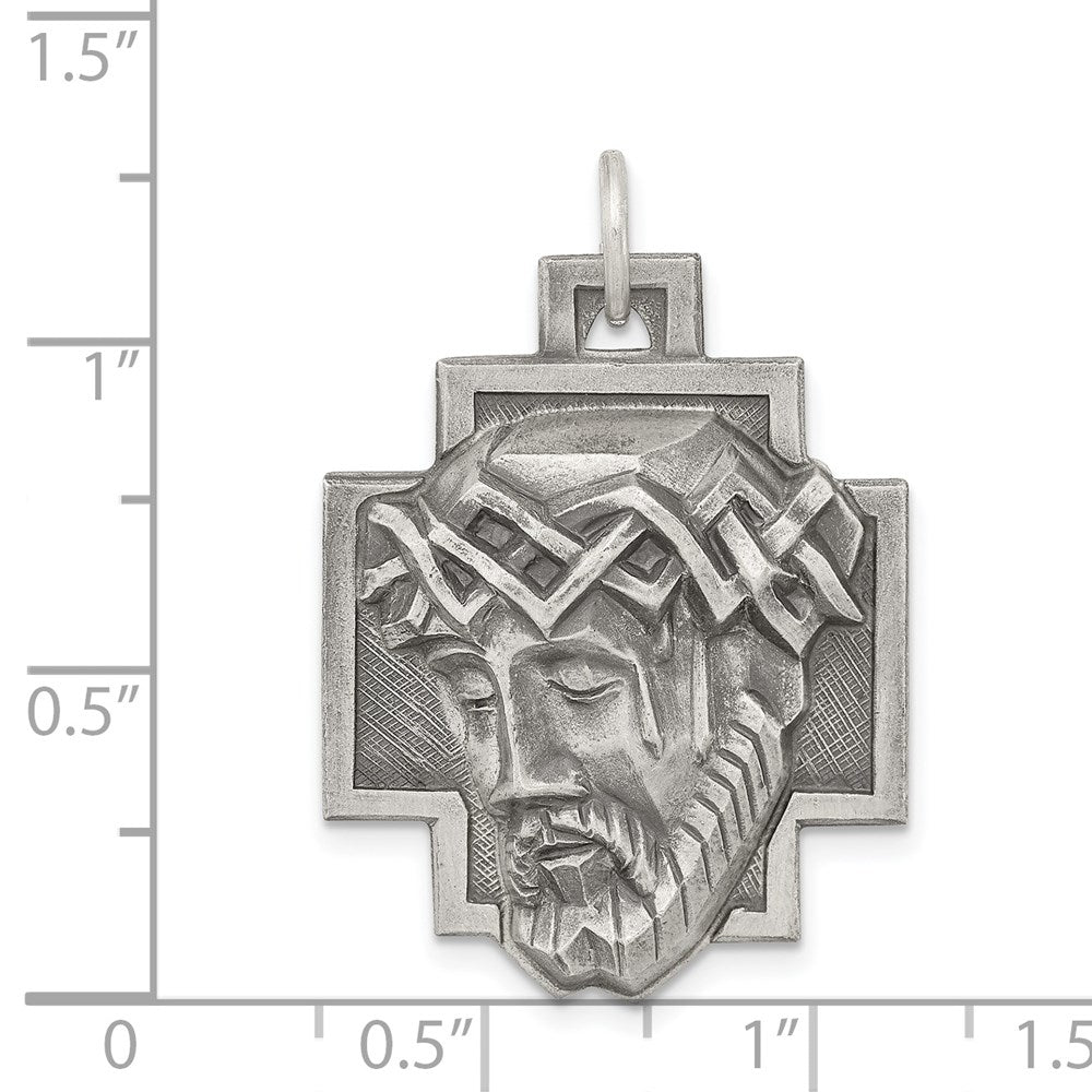Sterlingsilber Antikisiert Ecce Homo Medaille