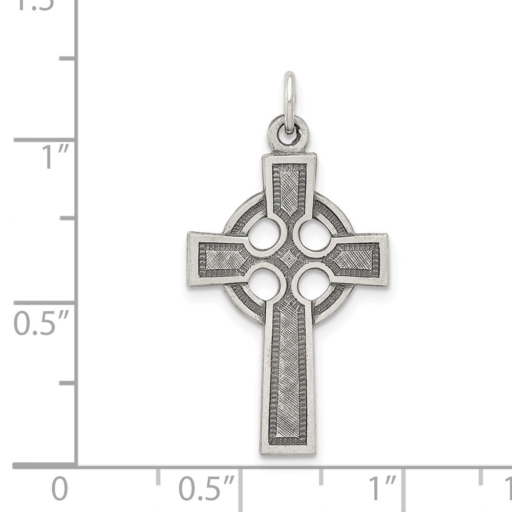 Sterlingsilber Antikisiert Keltisch Kreuz Charm