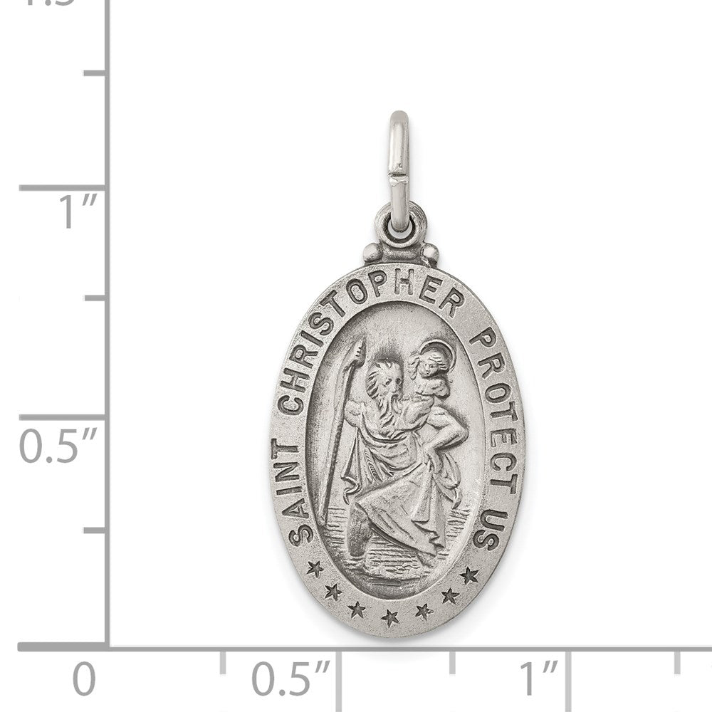 Sterlingsilber Antikisiert St. Christopher Medaille