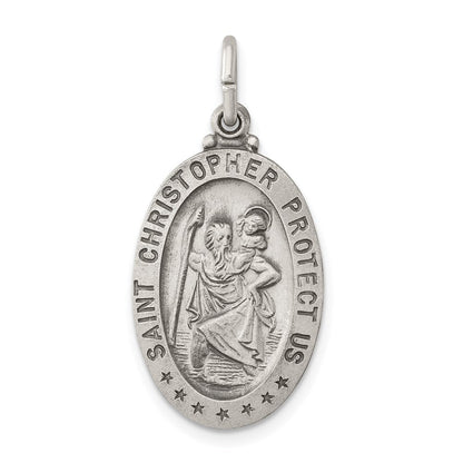 Sterlingsilber Antikisiert St. Christopher Medaille