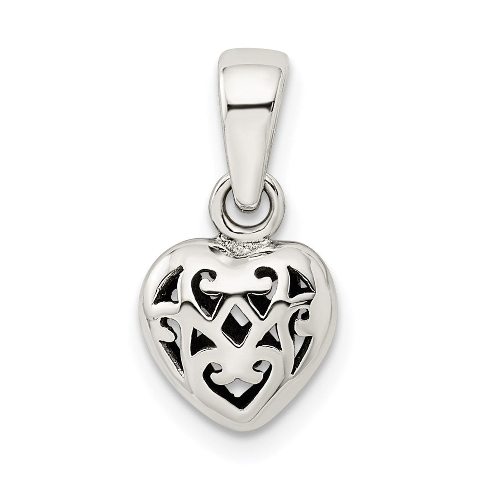 Sterlingsilber Antik Puff Herz Charm