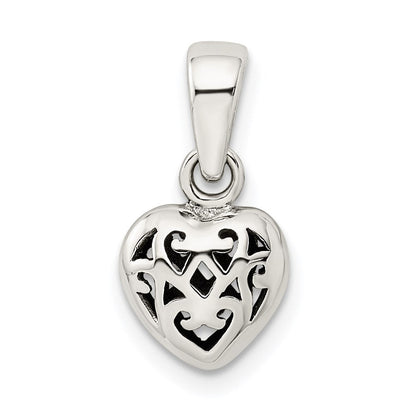 Sterlingsilber Antik Puff Herz Charm