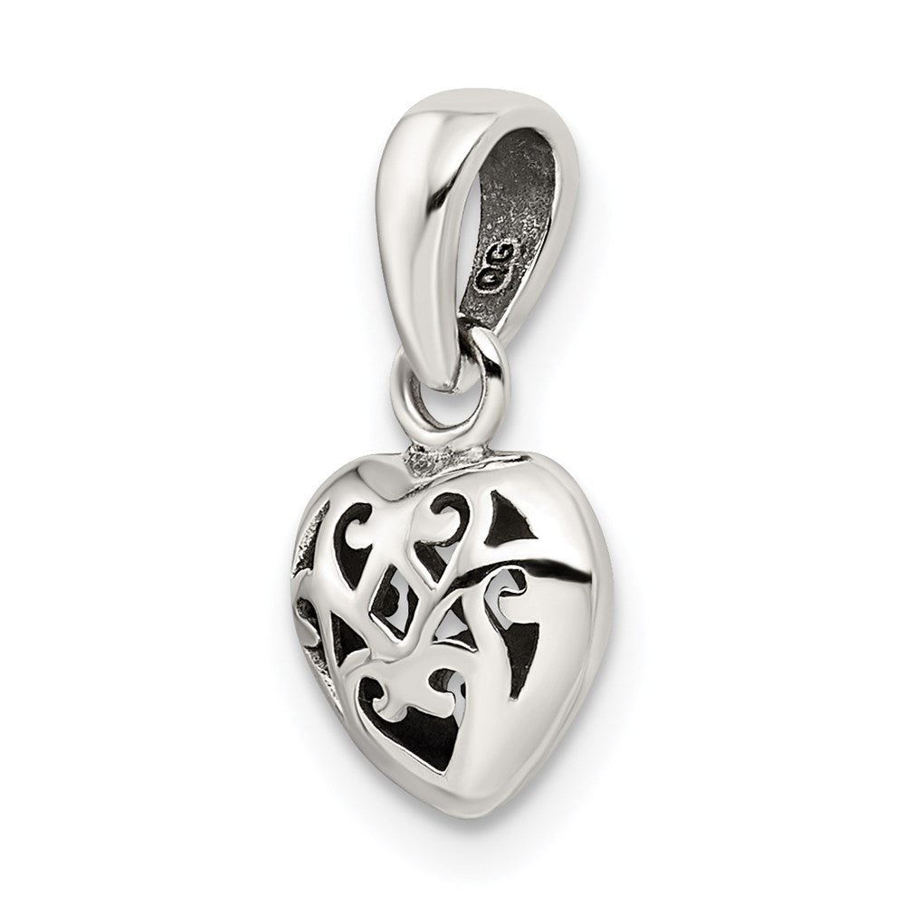 Sterlingsilber Antik Puff Herz Charm
