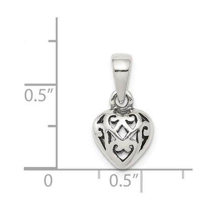 Sterlingsilber Antik Puff Herz Charm