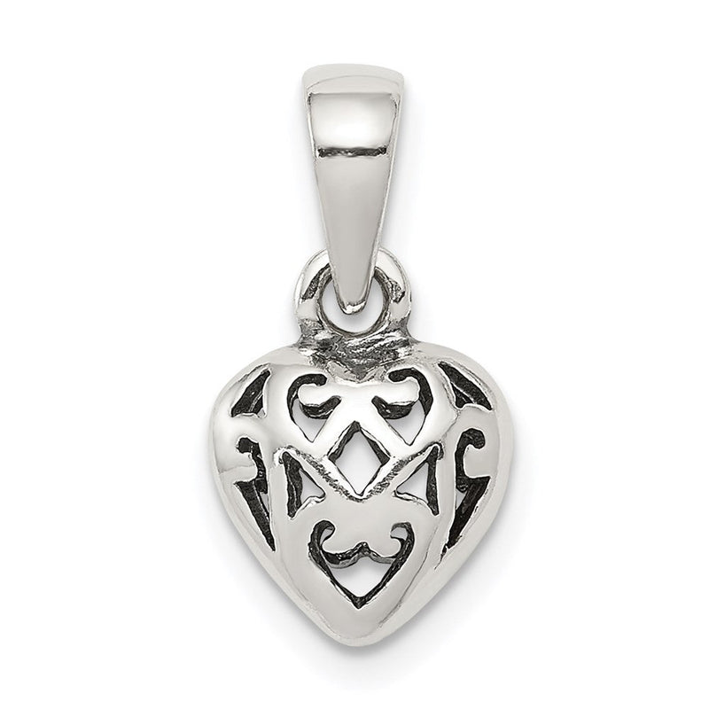 Sterlingsilber Antik Puff Herz Charm