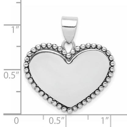 Sterlingsilber Rhodiniert Herz Anhänger