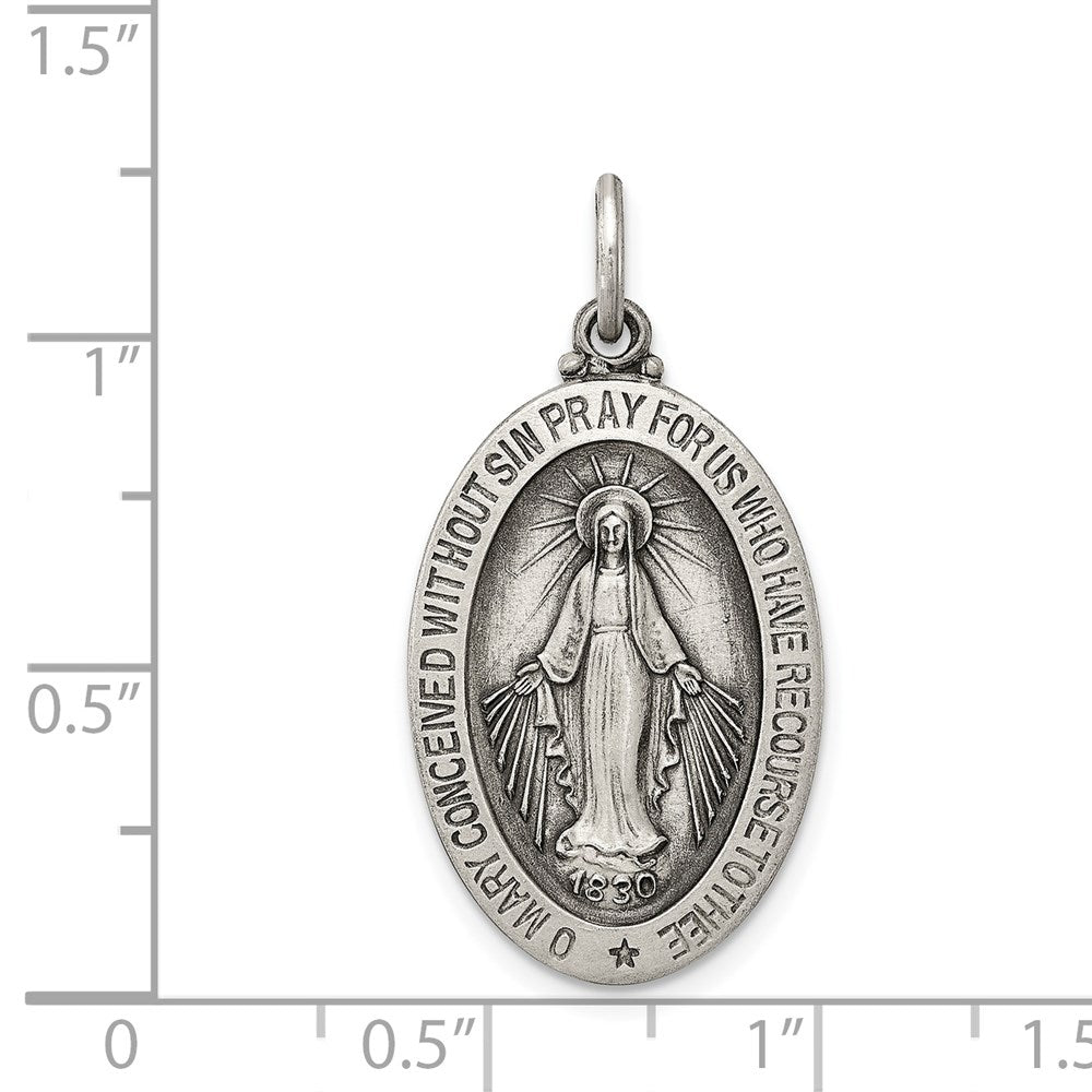 Sterlingsilber Antikisiert Wundertätig Medaille
