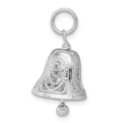 Sterlingsilber Rhodiniert Bell Charm