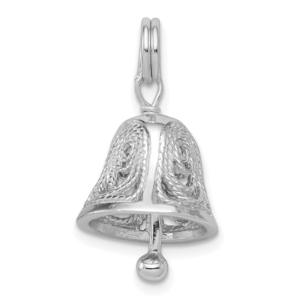 Sterlingsilber Rhodiniert Bell Charm