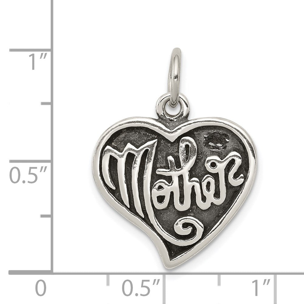 Sterlingsilber Antik Mutter Herz Charm