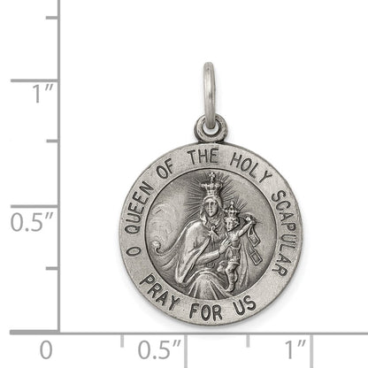 Sterlingsilber Antikisiert Queen Of The Heilig Scapular Medaille