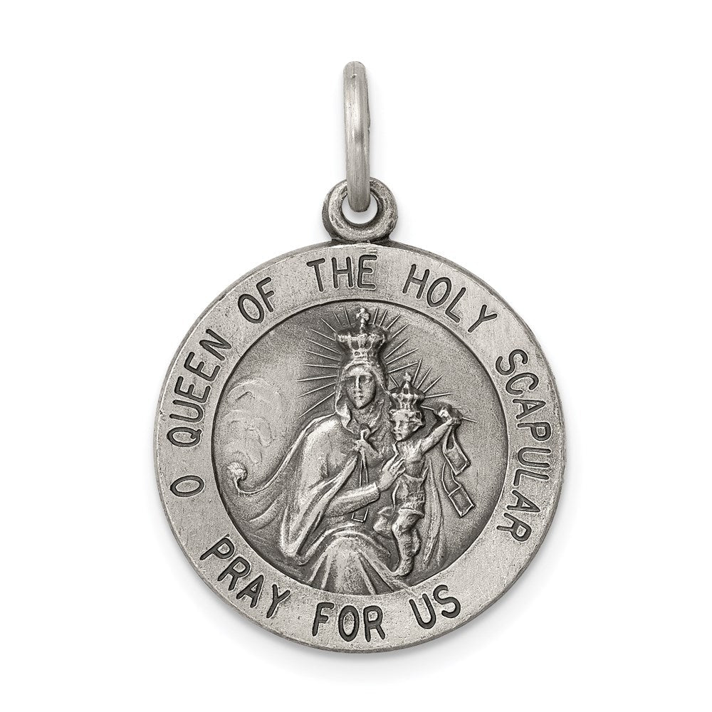 Sterlingsilber Antikisiert Queen Of The Heilig Scapular Medaille