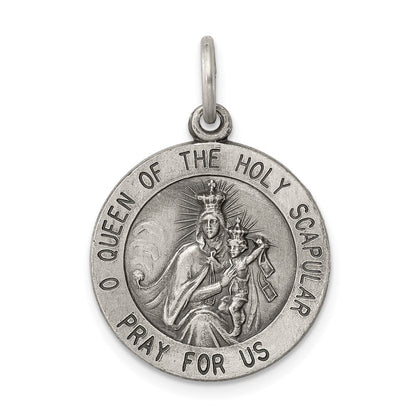 Sterlingsilber Antikisiert Queen Of The Heilig Scapular Medaille