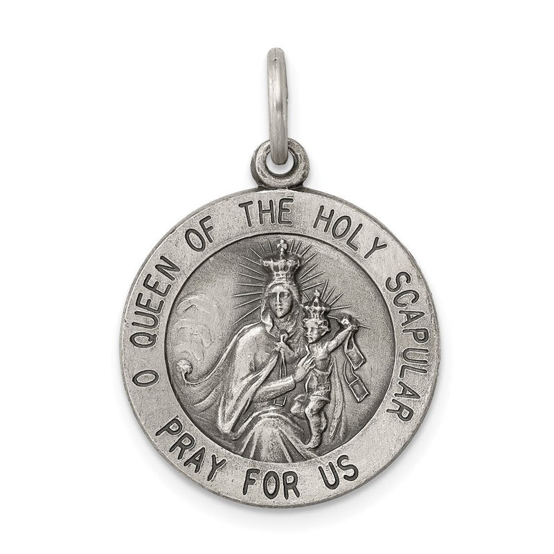 Sterlingsilber Antikisiert Queen Of The Heilig Scapular Medaille