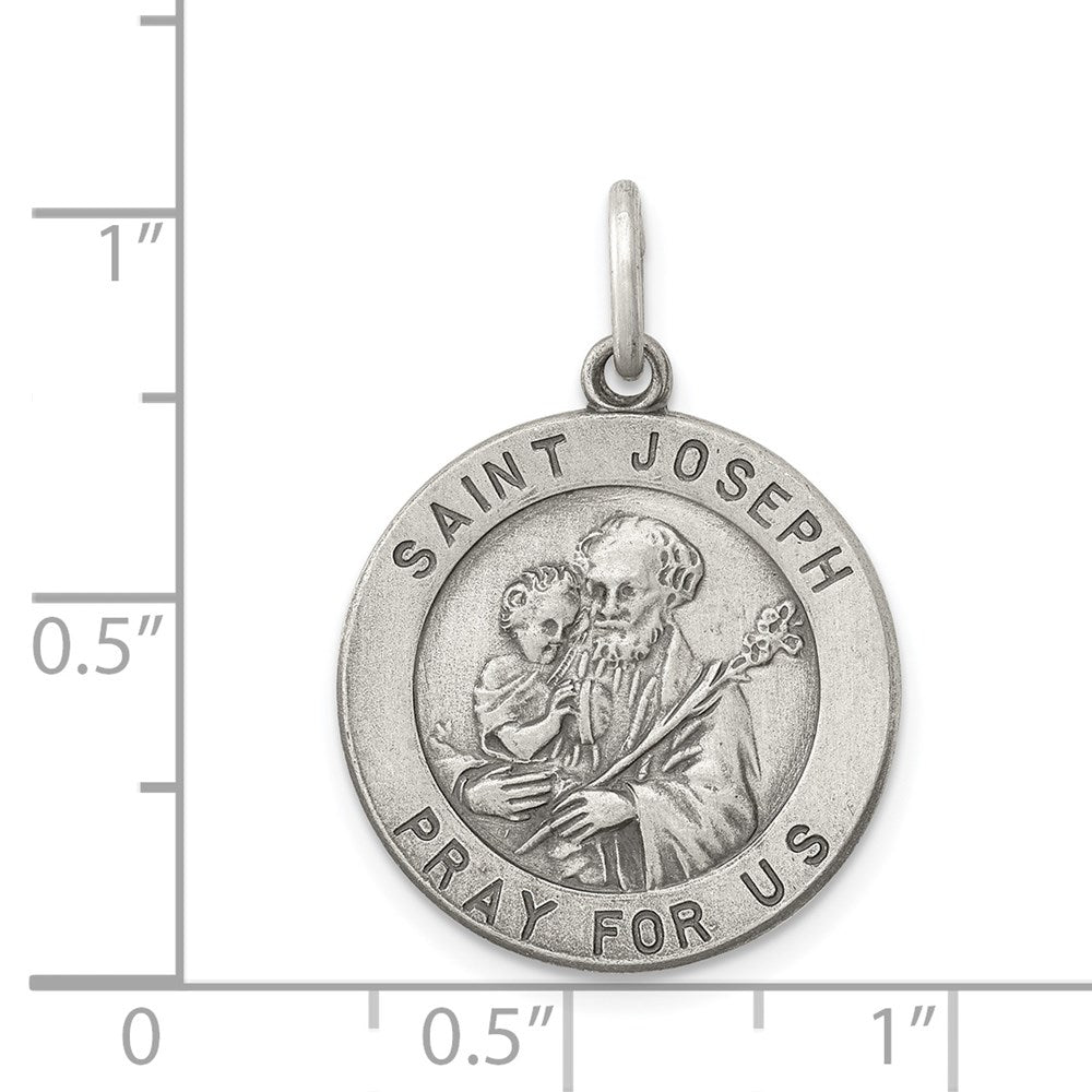 Sterlingsilber Antikisiert Saint Joseph Medaille