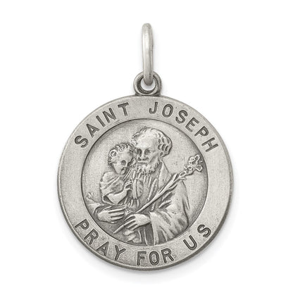 Sterlingsilber Antikisiert Saint Joseph Medaille