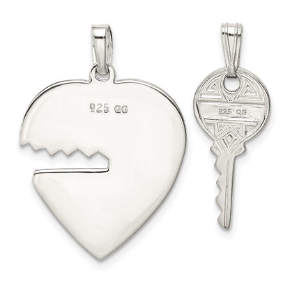 Sterlingsilber Herz und Key Charms