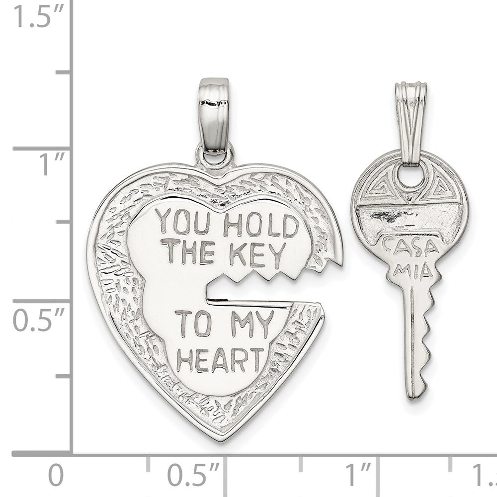 Sterlingsilber Herz und Key Charms