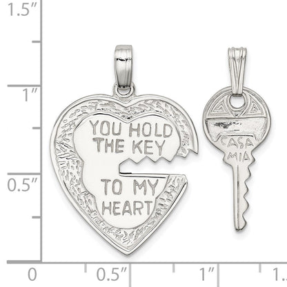 Sterlingsilber Herz und Key Charms