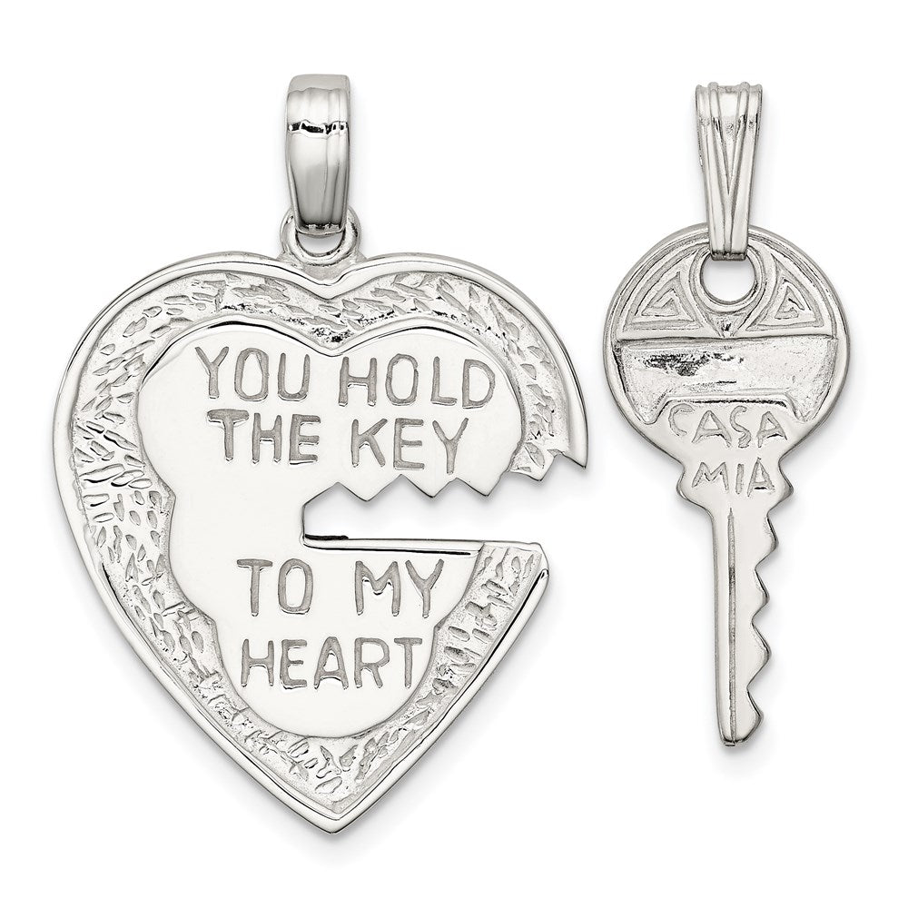 Sterlingsilber Herz und Key Charms