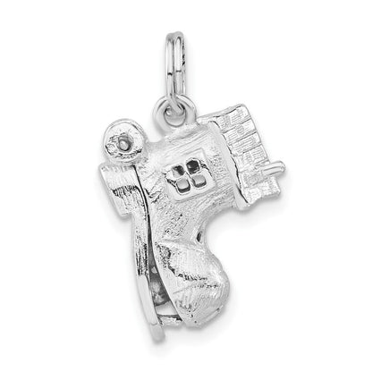 Sterlingsilber 3-d Poliert Beweglich Nursury Rhyme Schuh Charm