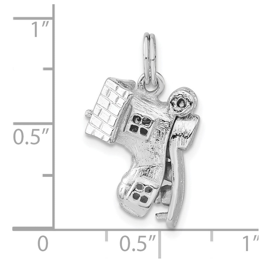Sterlingsilber 3-d Poliert Beweglich Nursury Rhyme Schuh Charm