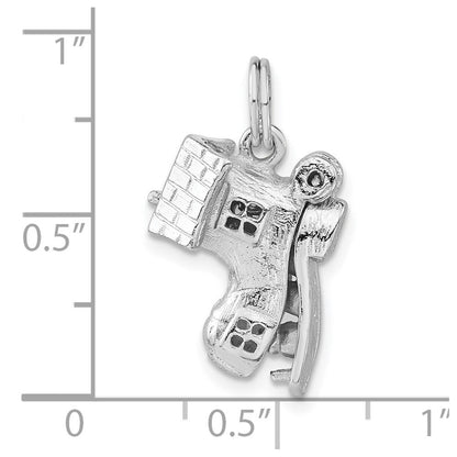 Sterlingsilber 3-d Poliert Beweglich Nursury Rhyme Schuh Charm