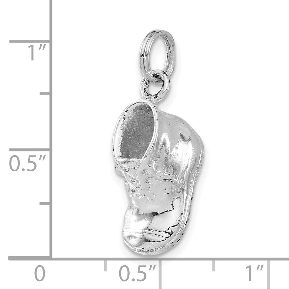 Sterlingsilber 3-d Poliert Baby Schuh Charm