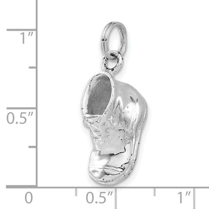 Sterlingsilber 3-d Poliert Baby Schuh Charm