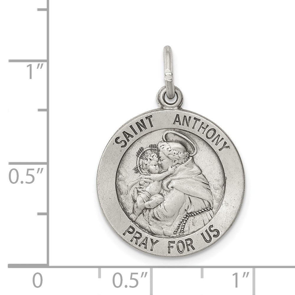 Sterlingsilber Antikisiert Saint Anthony Medaille