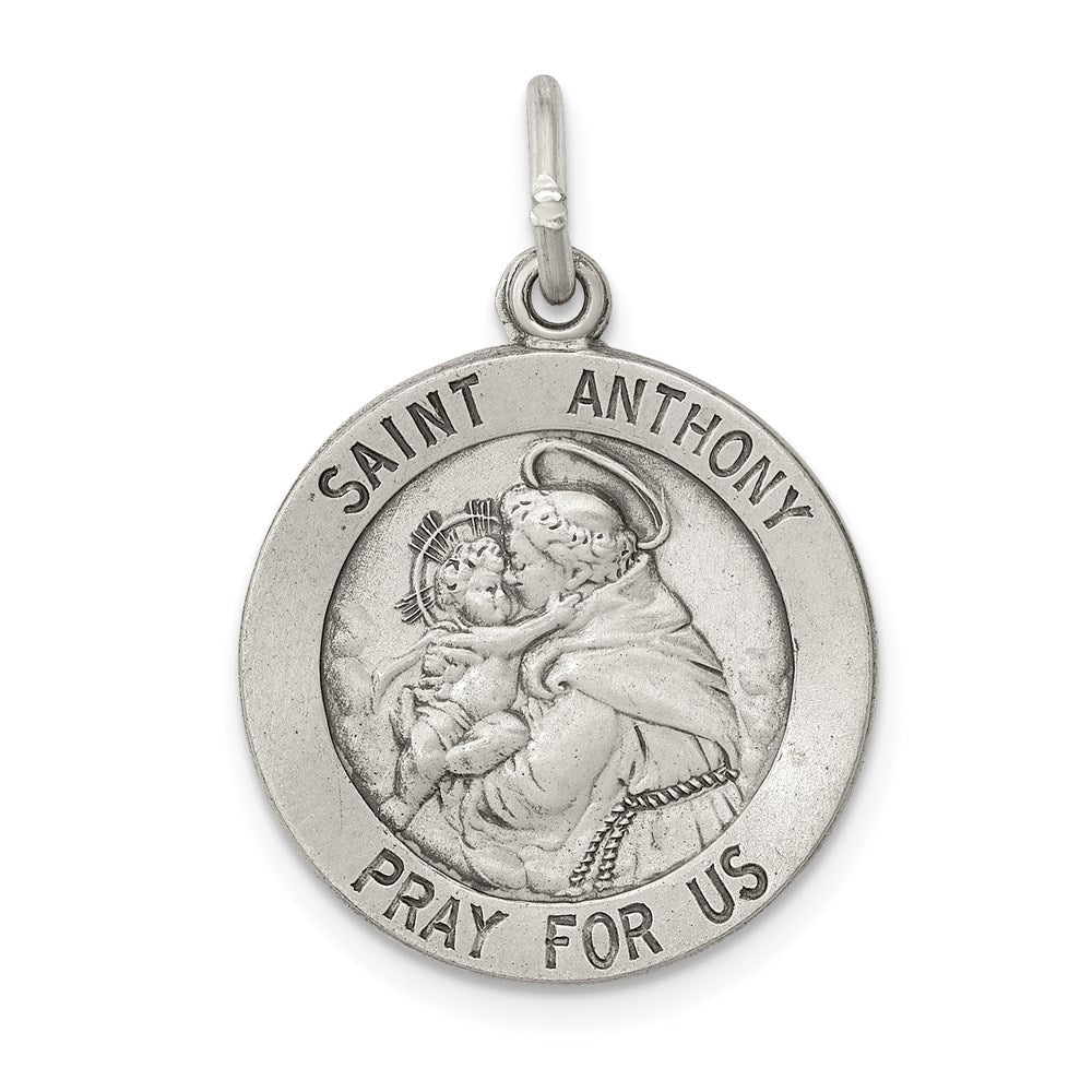 Sterlingsilber Antikisiert Saint Anthony Medaille
