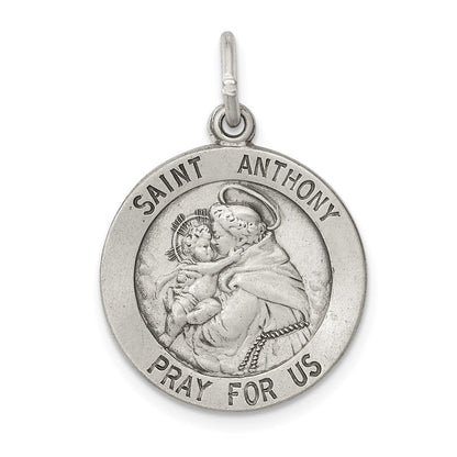 Sterlingsilber Antikisiert Saint Anthony Medaille