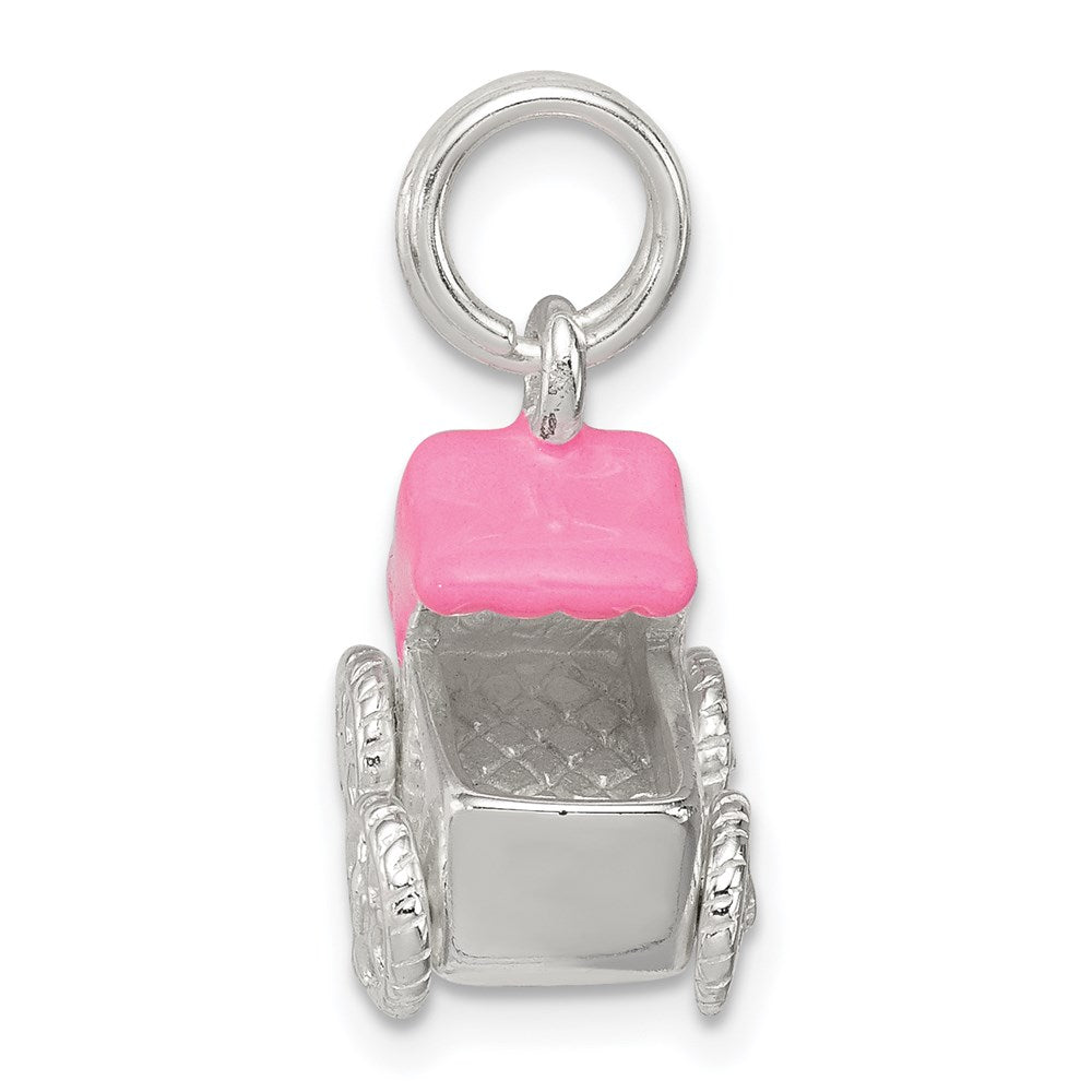 Sterlingsilber Rosa Baby Carriage Charm