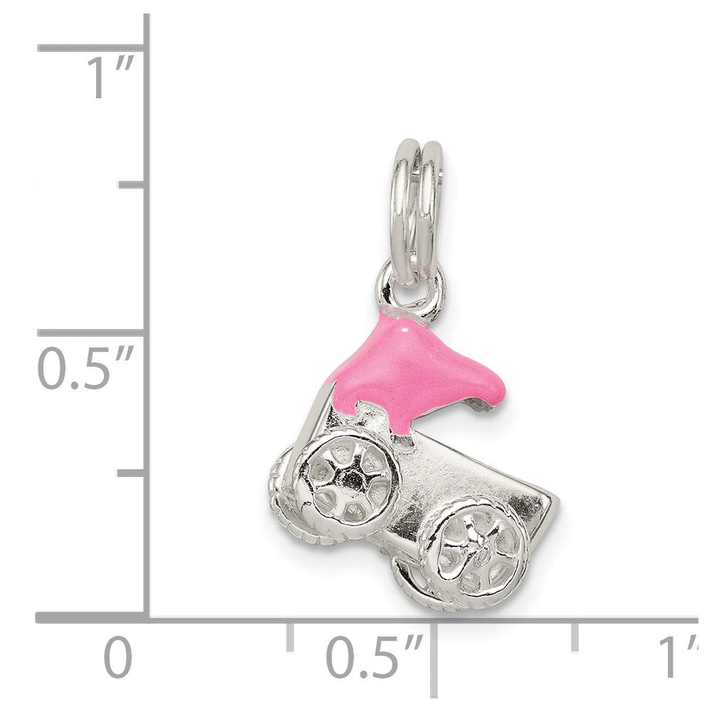 Sterlingsilber Rosa Baby Carriage Charm