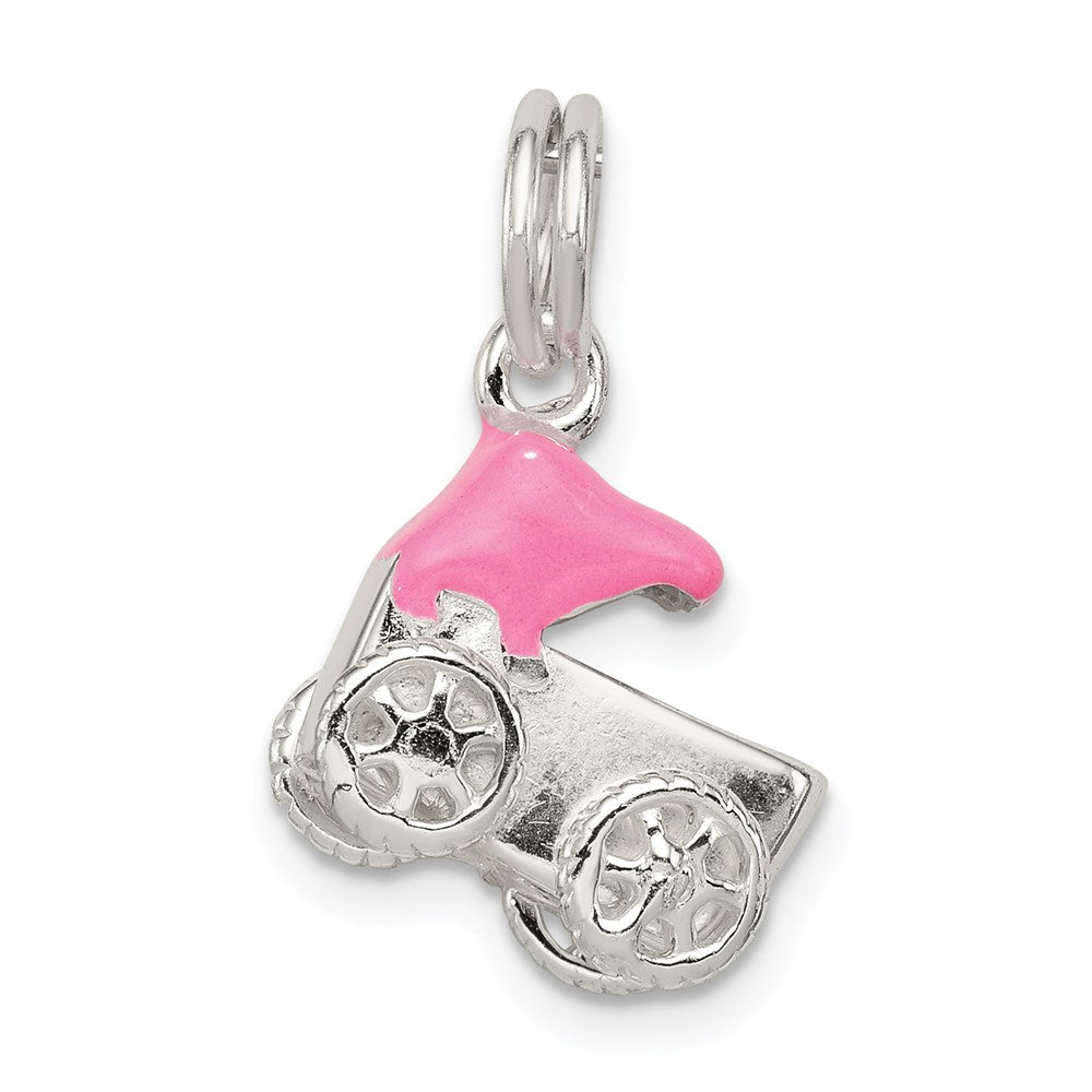 Sterlingsilber Rosa Baby Carriage Charm