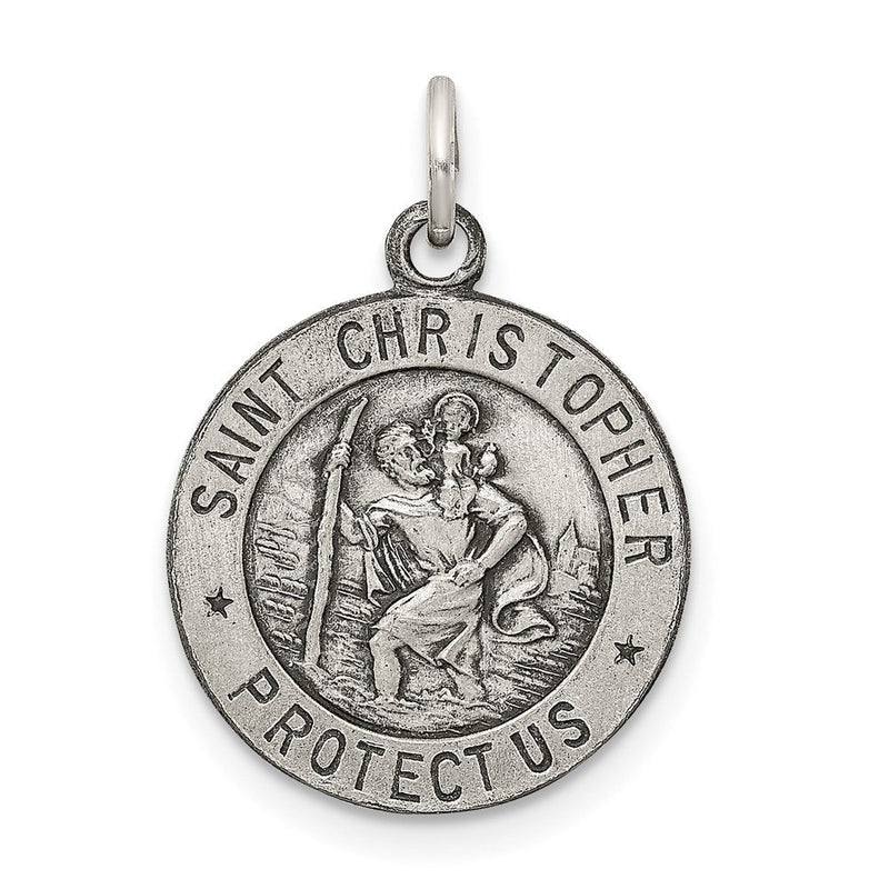 Sterlingsilber Antikisiert St. Christopher Medaille