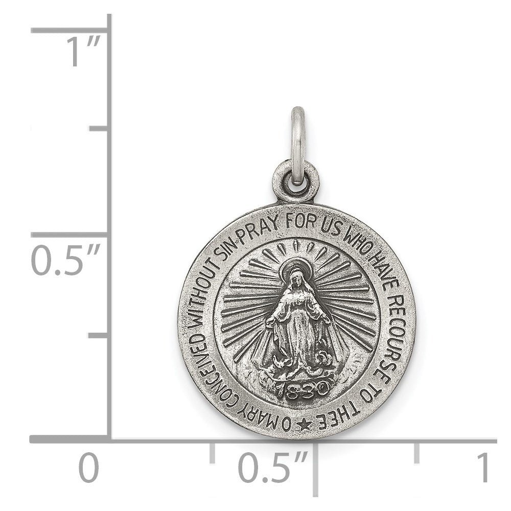 Sterlingsilber Antikisiert Wundertätig Medaille