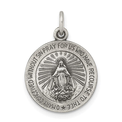 Sterlingsilber Antikisiert Wundertätig Medaille