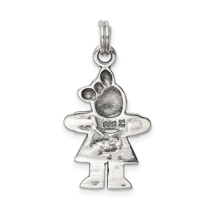 Sterlingsilber Antikisiert Mädchen Charm