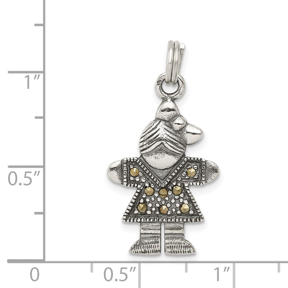 Sterlingsilber Antikisiert Mädchen Charm