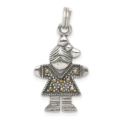 Sterlingsilber Antikisiert Mädchen Charm