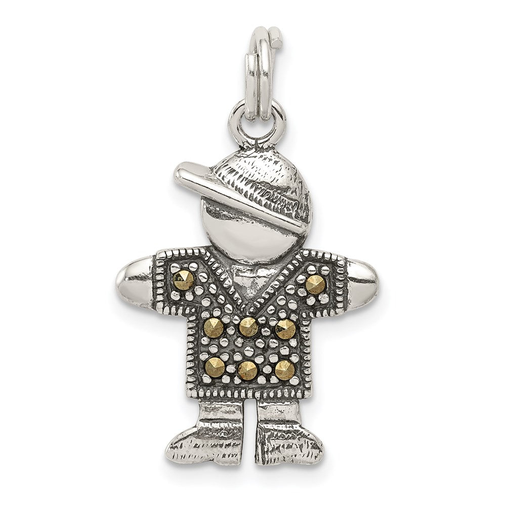 Sterlingsilber Antikisiert Junge Charm
