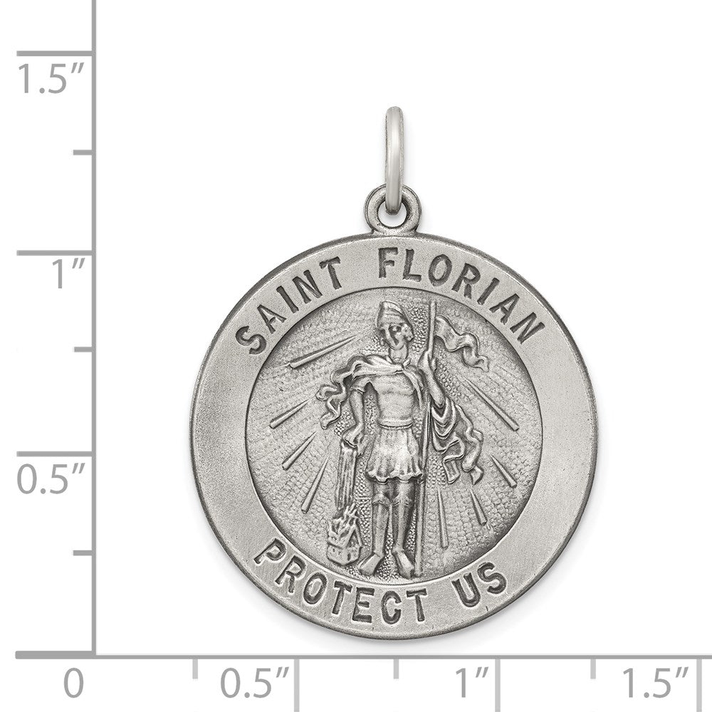 Sterlingsilber Antikisiert Saint Florian Medaille