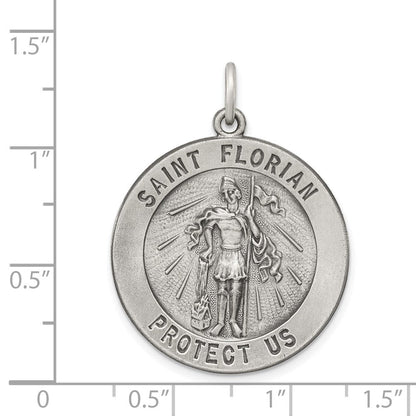 Sterlingsilber Antikisiert Saint Florian Medaille