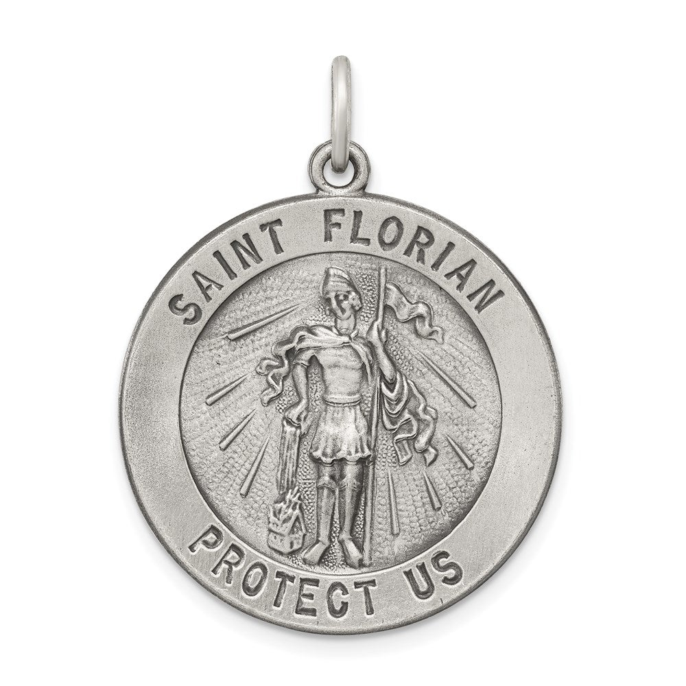 Sterlingsilber Antikisiert Saint Florian Medaille