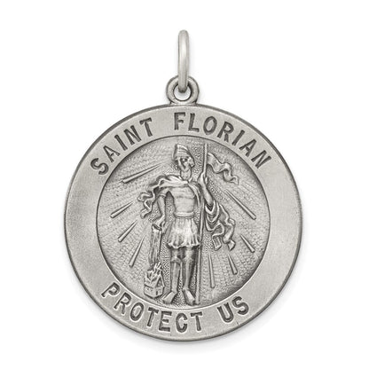 Sterlingsilber Antikisiert Saint Florian Medaille