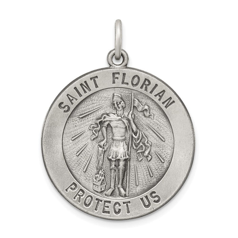 Sterlingsilber Antikisiert Saint Florian Medaille